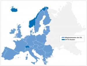 Die Rechtsgültigkeit der CE-Kennzeichnung umfasst über die EU hinaus auch die EFTA-Länder.